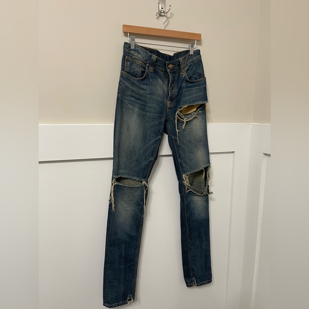 Nudie Jeans Co. Frayed Open-Cut High-Waist Women Jeans Size 30/34 - Picture 4 of 13
